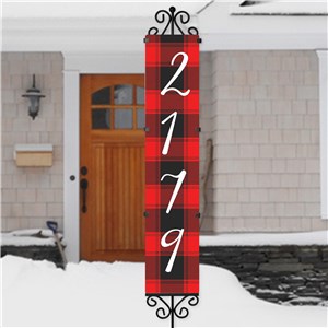 Buffalo Plaid Personalized Christmas Yard Stake | Christmas Address Sign